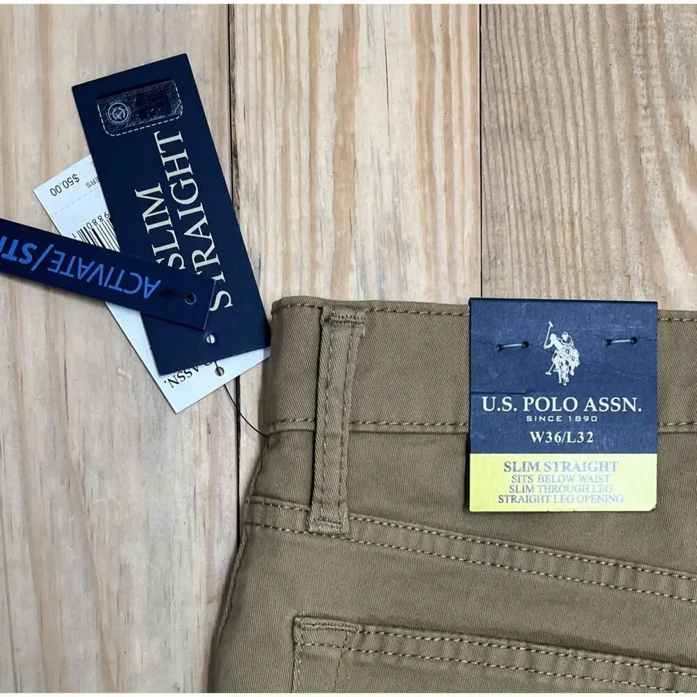 US POLO Men's Tan Pants 36x32 New With Tags!!! Amazing...